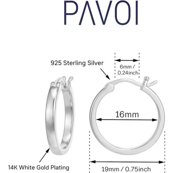 14K Gold Plated Earrings Lightweight Hoops 20mm/30mm Gold Hoop - Picture 2 of 6